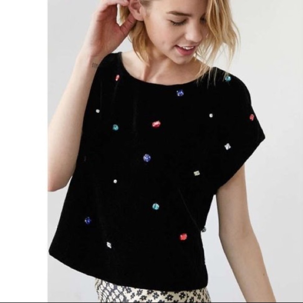 NWT UO Cooperative Gem Tastic Velvet Top